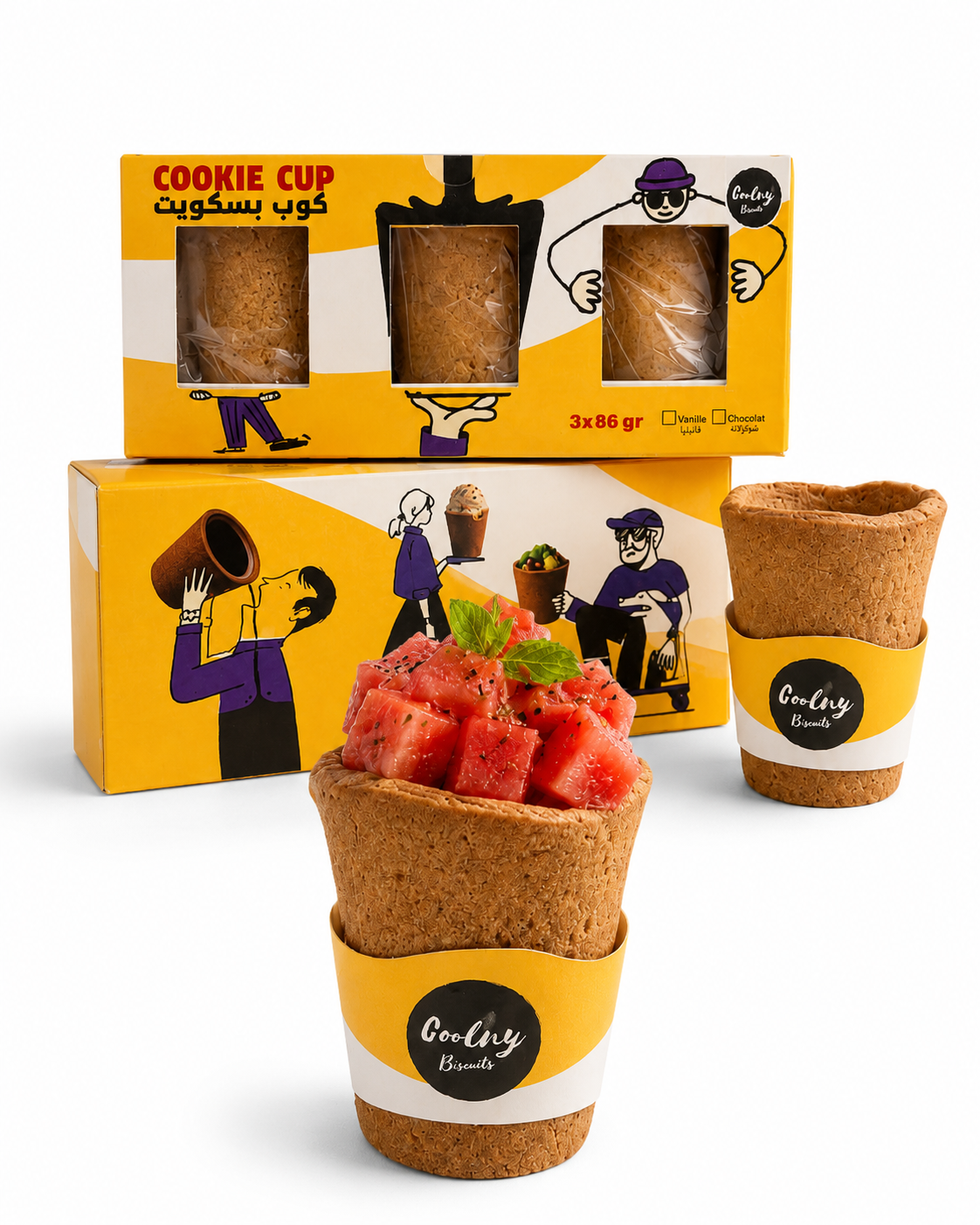 Cookie Cup x3 – Tasses comestibles en biscuit
